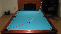 one handed pool shot